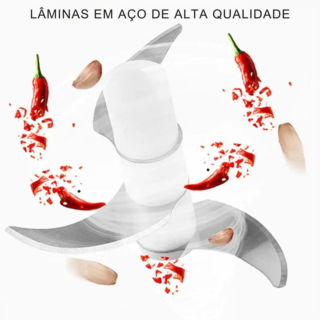 Mini Processador 3 em 1 Portátil - Corte, Misture e Triture em Segundos