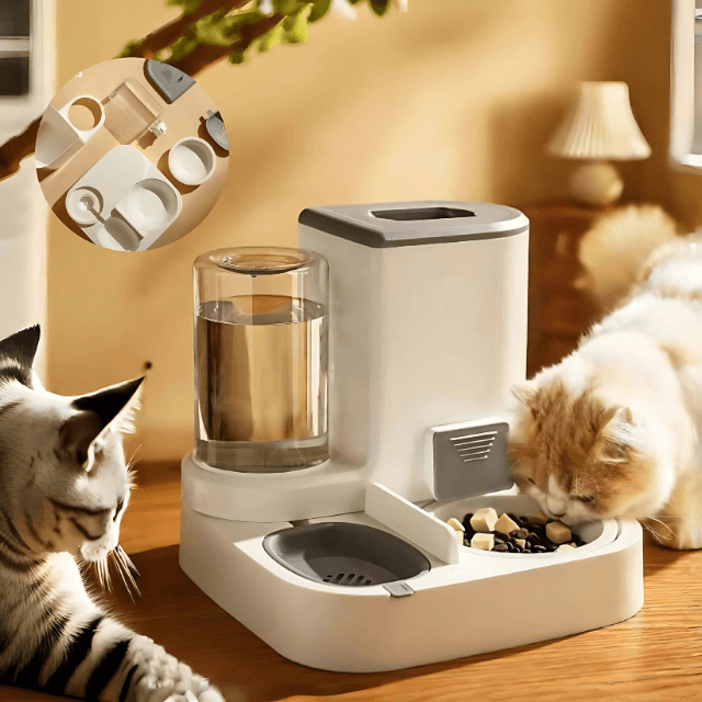 Bebedouro e Comedouro Automático 2 em 1 para Cães e Gatos –