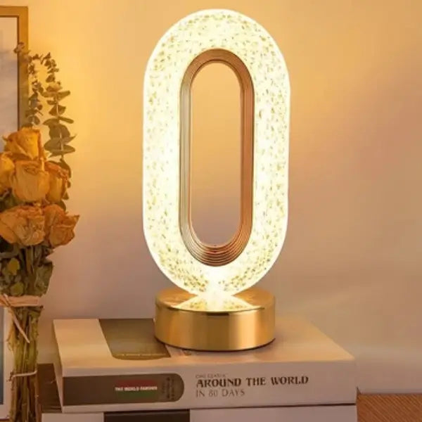 Luminária Mesa LED Cristal Luxo 3 Tons Touch -