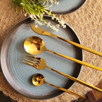 Talheres Dourados Gold Glamour - Pague 12 e Leve 24 Peças