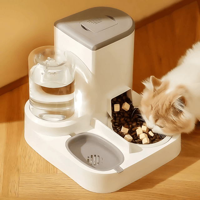 Bebedouro e Comedouro Automático 2 em 1 para Cães e Gatos –
