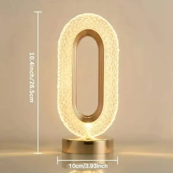 Luminária Mesa LED Cristal Luxo 3 Tons Touch -