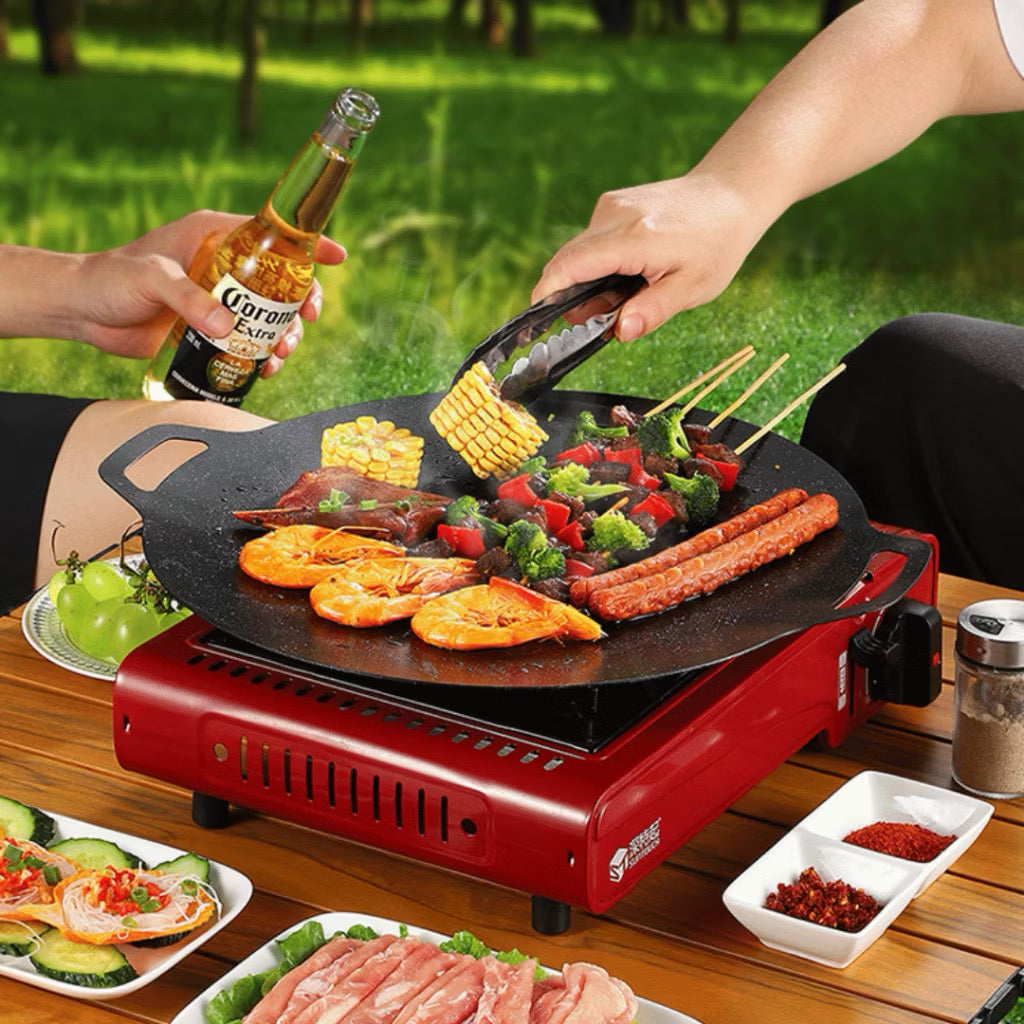 .	Frigideira Grill Antiaderente Redonda – Ideal para Churrasco, Bifes, Peixes e Legumes