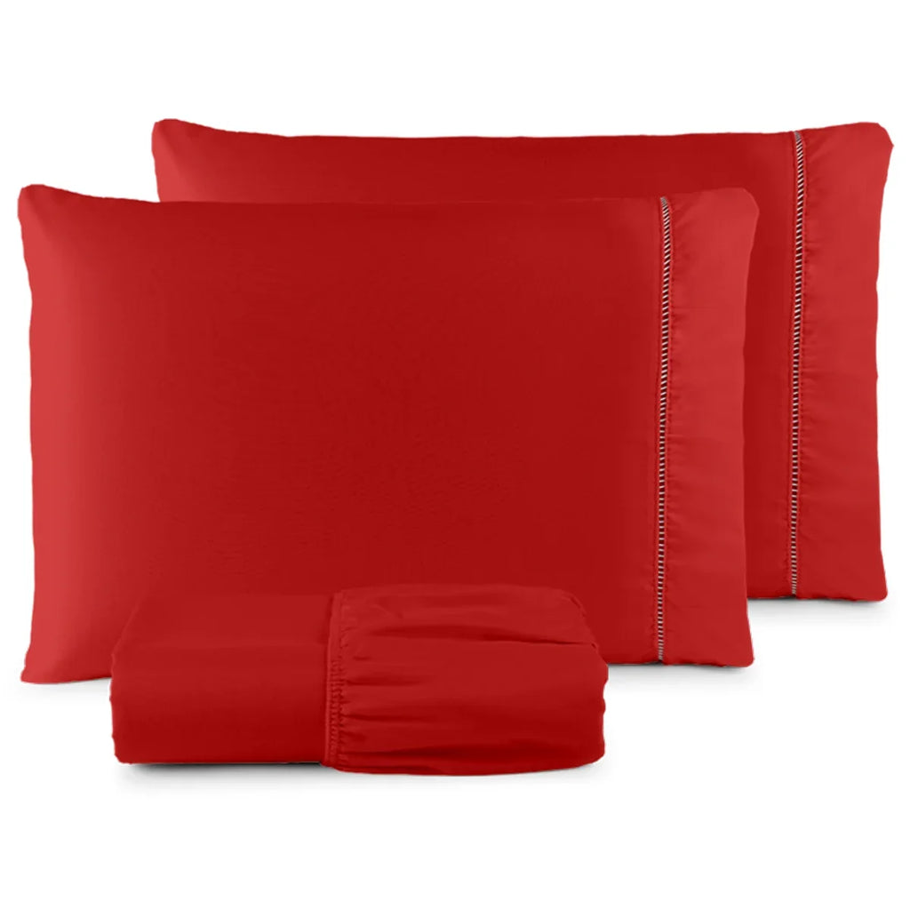 Conjunto de Lençóis QUEEN 400 Fios Micropercal Premium - Toque Macio e Sofisticado