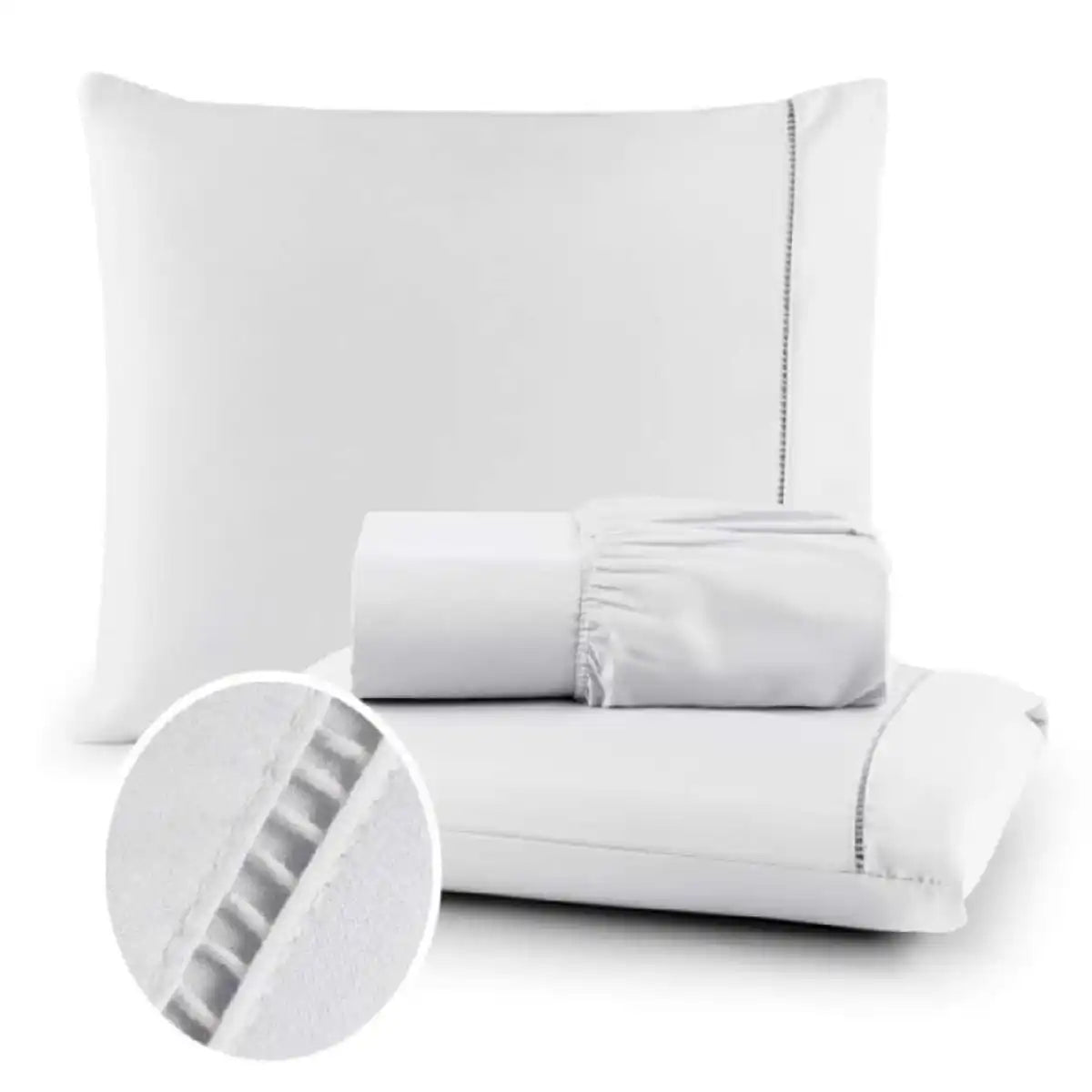 Conjunto de Lençóis QUEEN 400 Fios Micropercal Premium - Toque Macio e Sofisticado
