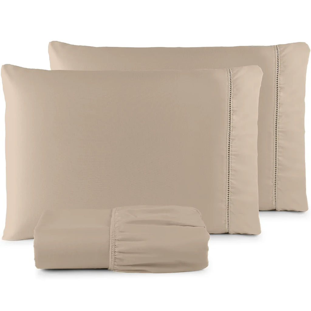 Conjunto de Lençóis QUEEN 400 Fios Micropercal Premium - Toque Macio e Sofisticado