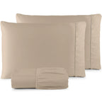 Conjunto de Lençóis QUEEN 400 Fios Micropercal Premium - Toque Macio e Sofisticado