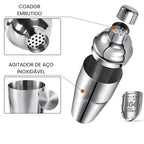 Kit Barman Profissional 10 Peças em Inox com Suporte - Prepare Drinks com Estilo e Precisão
