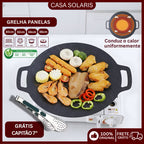 .	Frigideira Grill Antiaderente Redonda – Ideal para Churrasco, Bifes, Peixes e Legumes