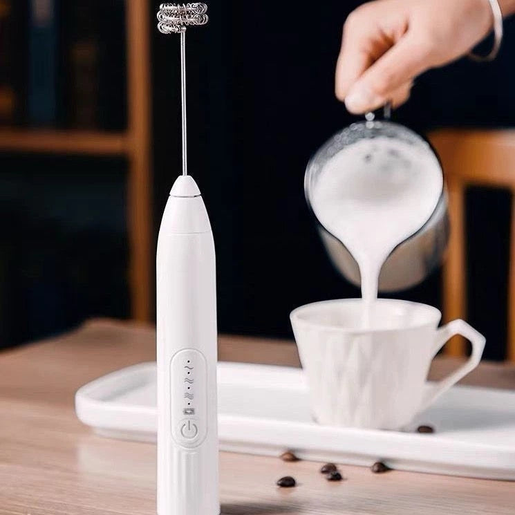 Batedor Elétrico Portátil 2 em 1 - Mixer Café Cremoso, Bebidas e Claras em Neve