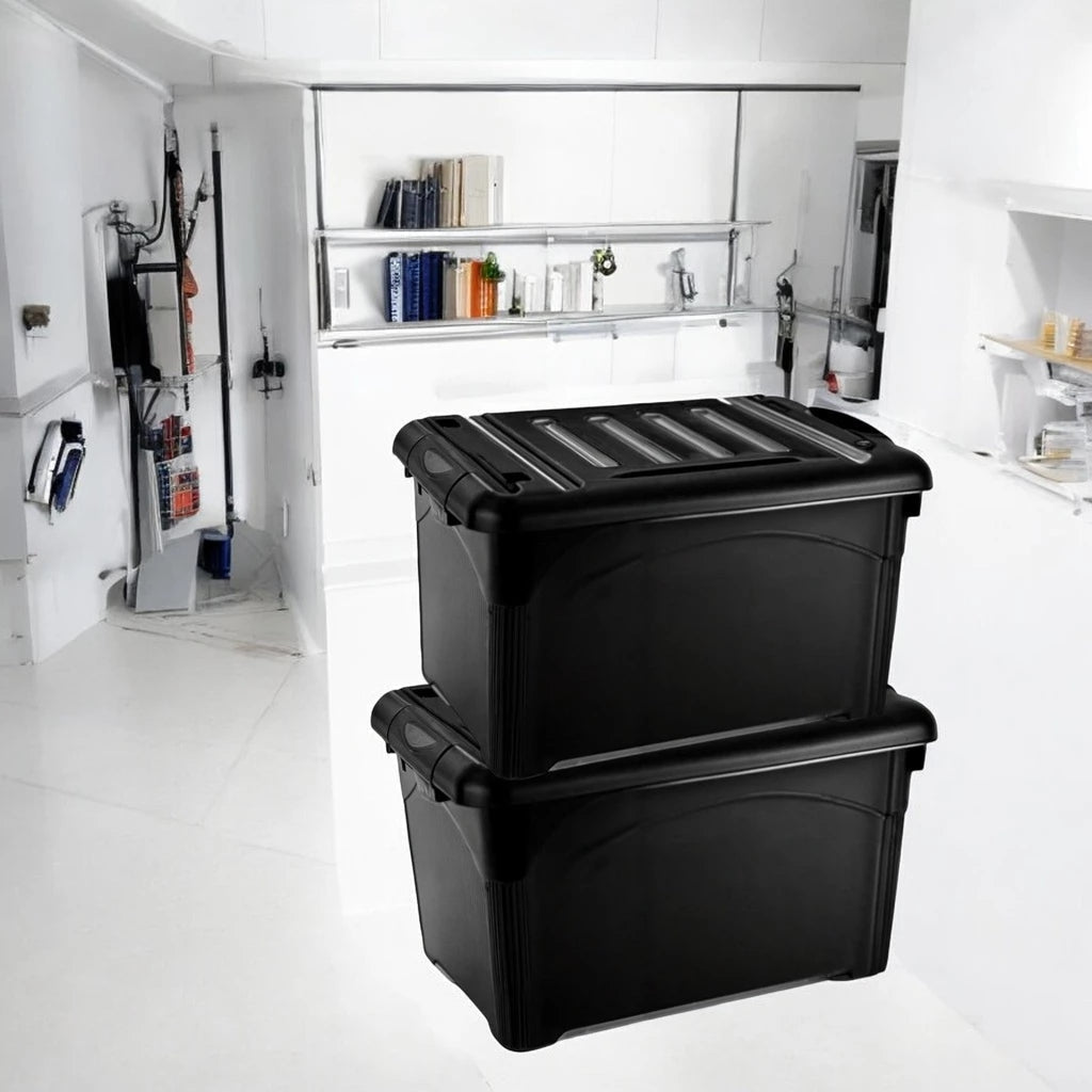 Caixa Organizadora Grande 95 Litros com Rodinhas - ideal para Roupas, Brnquedos e Organização da Casa