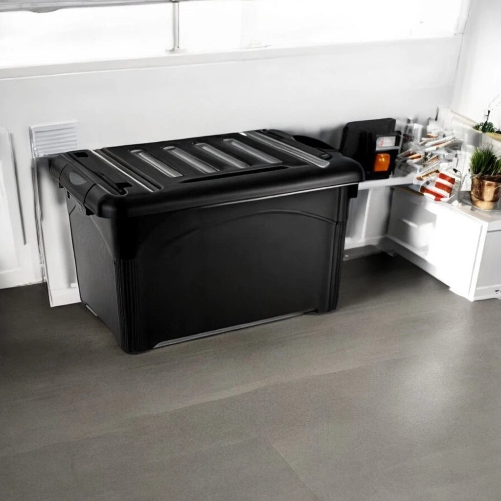 Caixa Organizadora Grande 95 Litros com Rodinhas - ideal para Roupas, Brnquedos e Organização da Casa