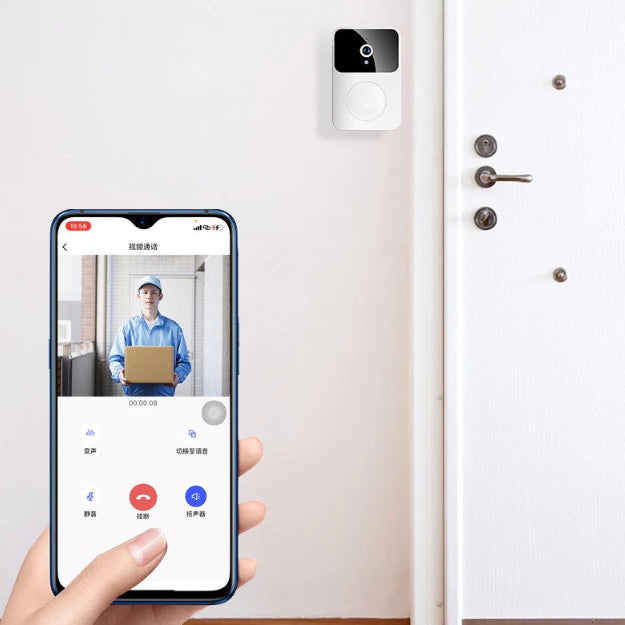 Campainha com Câmera Wi-Fi HD Sem Fio – Vídeo Porteiro Inteligente com App e Visão Noturna
