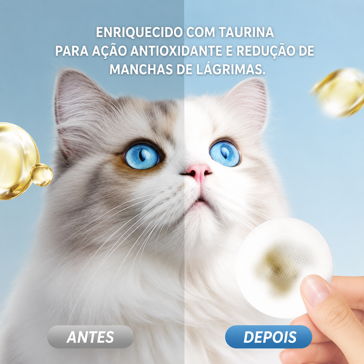 Lenços Umedecidos Para Limpeza De Olhos Pet Anti-Manchas Lacrimal Com Aloe Vera