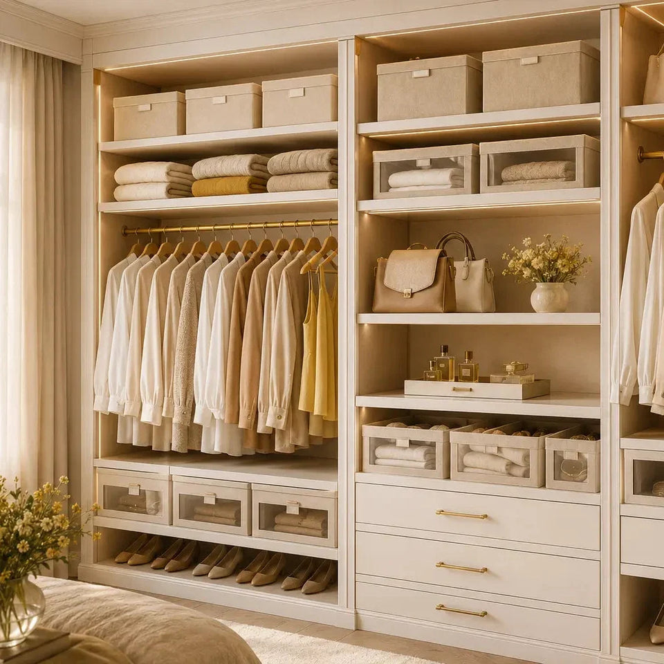 Organizador De Guarda-Roupa de Tecido Dobrável e Resistente Para Roupas