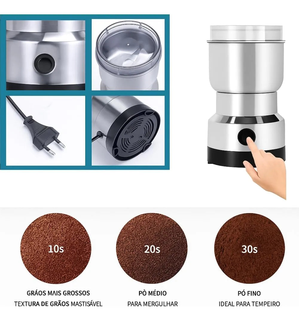 Moedor elétrico de café Premium - Café Fresco Moído na Hora, com Praticidade e Sabor Intenso
