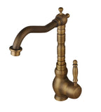 Torneira 360° Vintage de Bancada Bronze Clássico - Bica Giratória com Dupla Alavanca para Cozinha e Banheiro