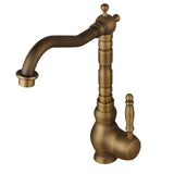 Torneira 360° Vintage de Bancada Bronze Clássico - Bica Giratória com Dupla Alavanca para Cozinha e Banheiro