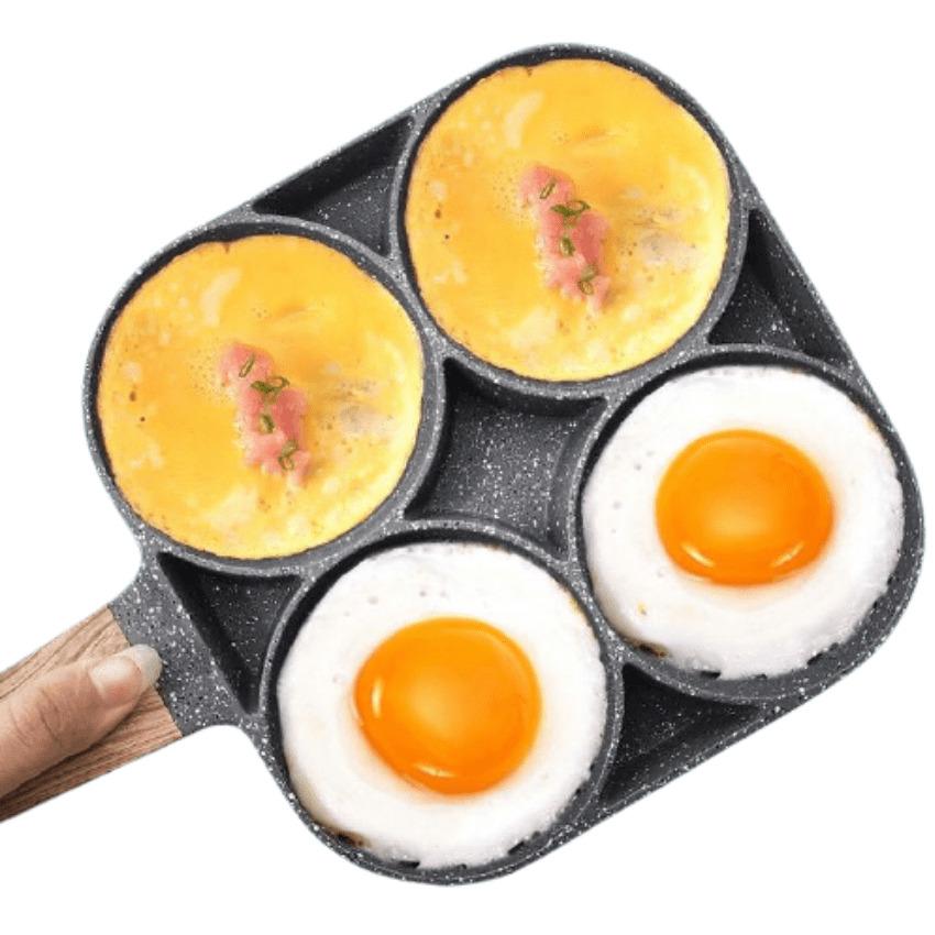 Frigideira Antiaderente 4 em 1 - Prepara Ovos, Panquecas e Café da Manhã com Mais Praticidade