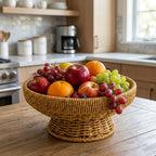 Fruteira de Mesa em Rattan Natural Paya M – Decoração Acolhedora e Sofisticada