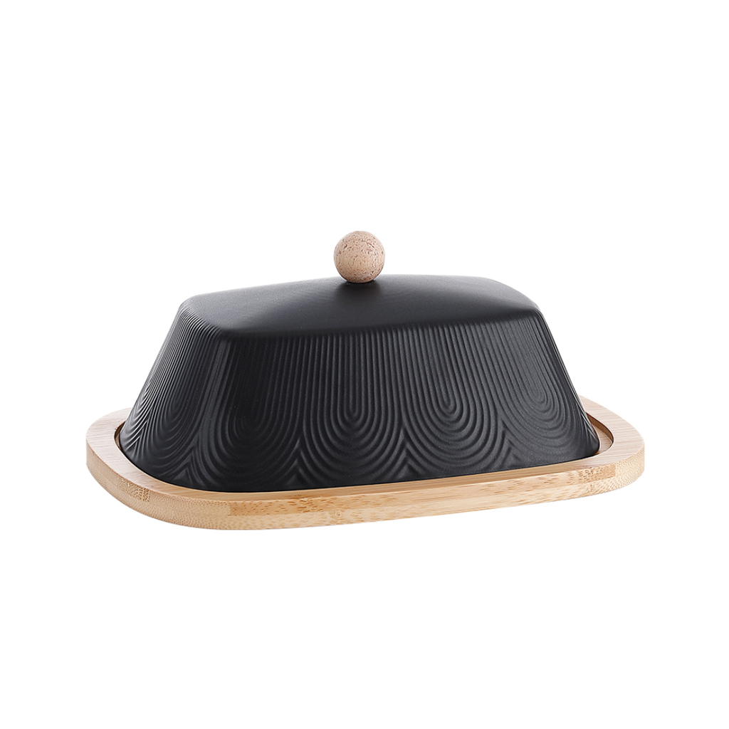Manteigueira de Cerâmica Preta 21cm - Elegância e Sofisticação para Sua Mesa