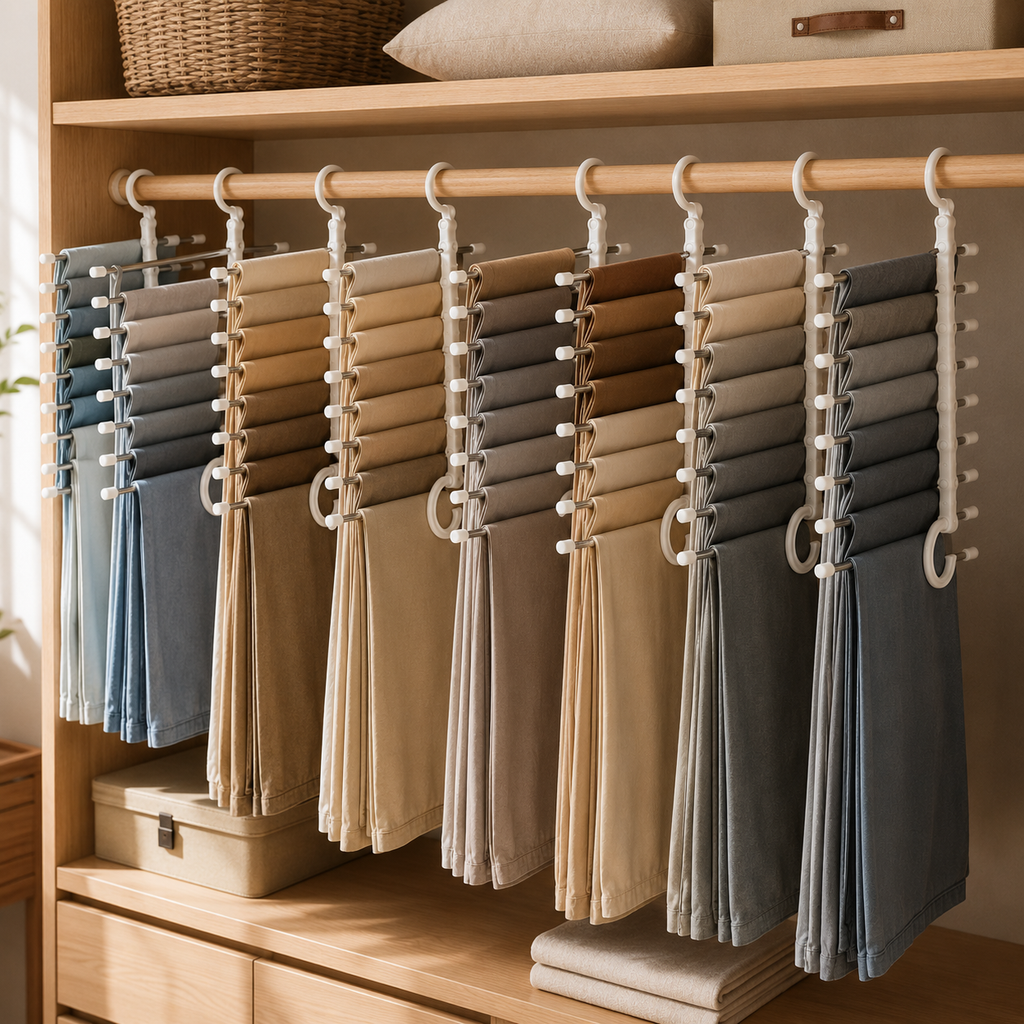 Cabideiro Organizador Multiuso 5 em 1 para Guarda-Roupa