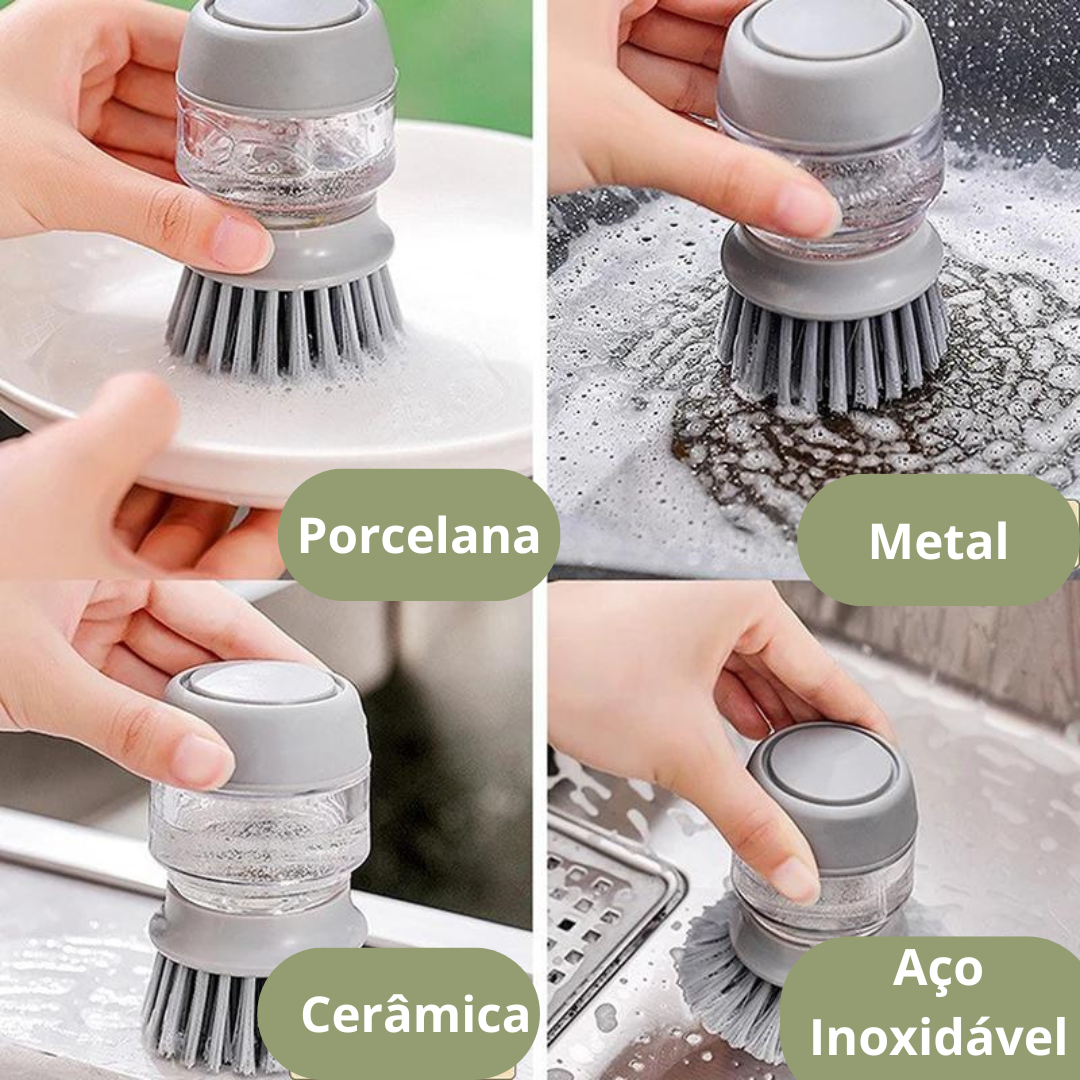 Dispenser de Sabão Líquido com Escova - Praticidade e Limpeza Sem Bagunça