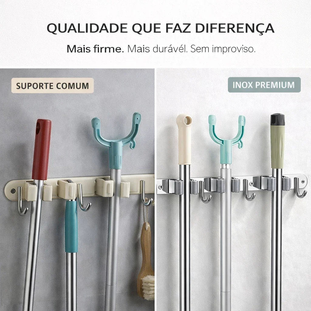 UltraGrip Inox - Suporte para Vassouras e Rodos