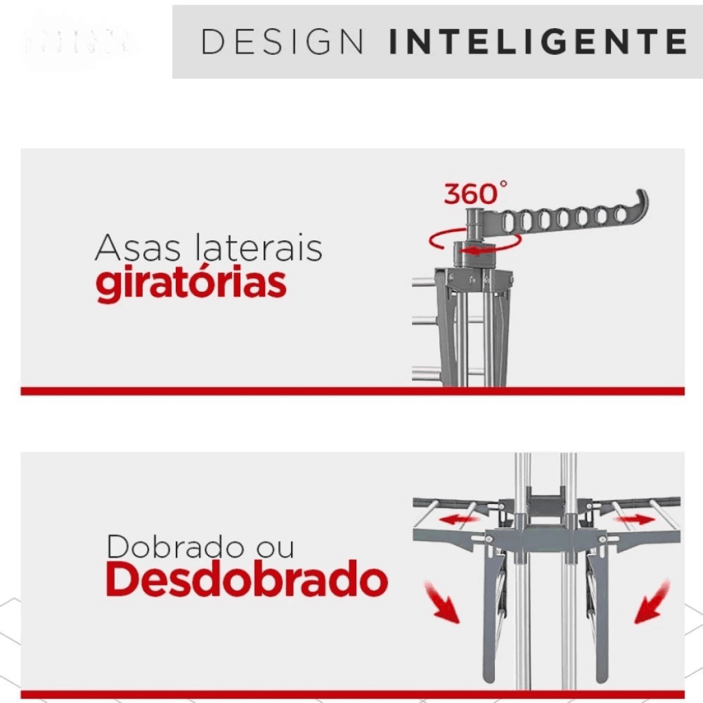 Varal 3 Andares | Organização Inteligente para Apartamentos