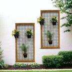 Jardim Vertical de Parede em Madeira com Grade - Decore com Estilo
