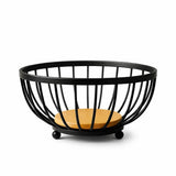 Fruteira de Mesa em Ferro e Bambu – Design Rústico Moderno para Cozinha