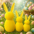 Kit 3 Coelhos Decorativos de Páscoa 3D - Decoração Moderna para Mesa Posta e Ambiente