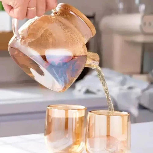 Chaleira de Vidro Âmbar com Infusor - Elegância e Sabor em Cada Chá