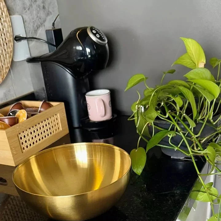 Bowl Dourado em Aço Inox 20cm – Tigela Multiuso Elegante para Mesa Posta e Servir