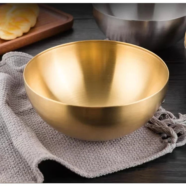 Bowl Dourado em Aço Inox 20cm – Tigela Multiuso Elegante para Mesa Posta e Servir
