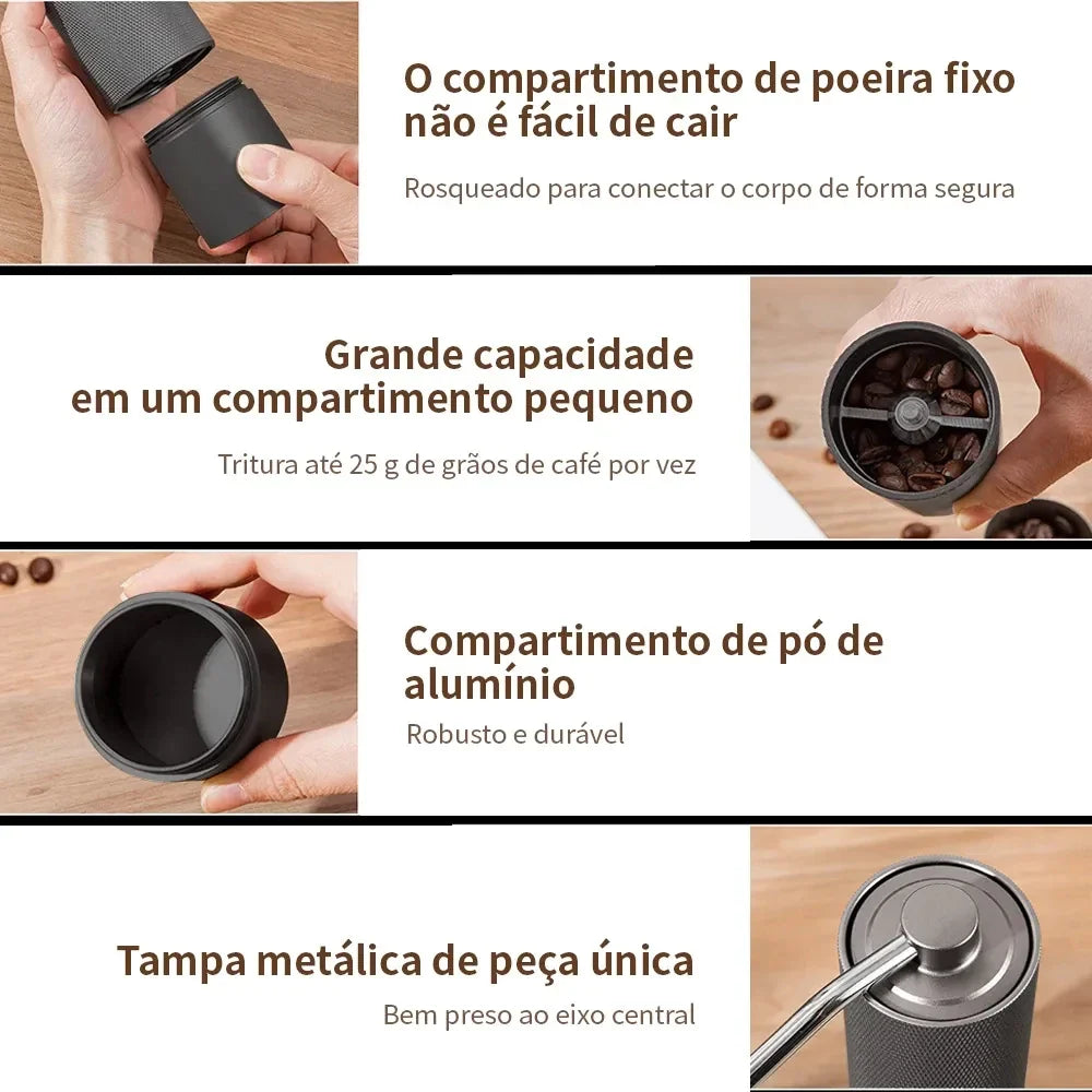 Moedor de Café Manual Premium em Inox