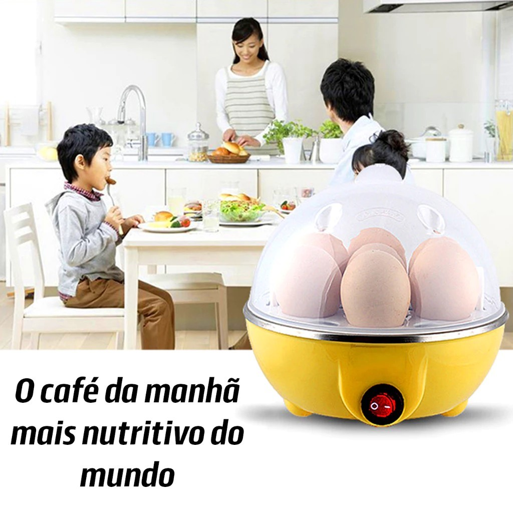 Cozedor Elétrico de Ovos Portátil, Portátil, Prático e Rápido