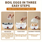 Cozedor Elétrico de Ovos Portátil, Portátil, Prático e Rápido