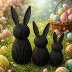 Kit 3 Coelhos Decorativos de Páscoa 3D - Decoração Moderna para Mesa Posta e Ambiente