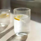Conjunto de Copos Canelados  – Vidro Elegante para uma Mesa Posta  6 unid. 460ml