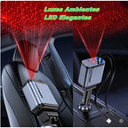 Carregador de carro retrátil com luz LED, carregador de carro rápido 4 em 1 de 120 W para iPhone e Android