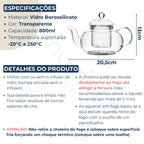 Chaleira de Vidro Borossilicato Realeza - Elegância em Cada Detalhe