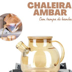 Chaleira de Vidro Âmbar com Infusor - Elegância e Sabor em Cada Chá