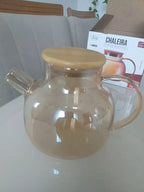 Chaleira de Vidro Âmbar com Infusor - Elegância e Sabor em Cada Chá