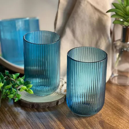 Conjunto de Copos Canelados  – Vidro Elegante para uma Mesa Posta  6 unid. 460ml