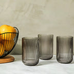 Conjunto de Copos Canelados  – Vidro Elegante para uma Mesa Posta  6 unid. 460ml