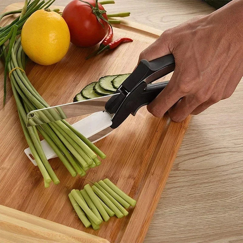 Tesoura Faca Multifuncional - Corte, Pique e Fatie com Mais Rapidez na Cozinha