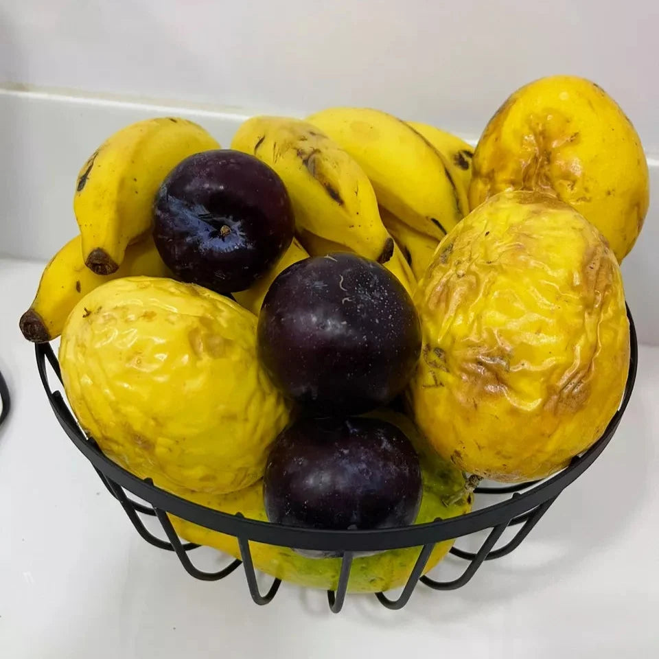 Fruteira de Mesa em Ferro e Bambu – Design Rústico Moderno para Cozinha