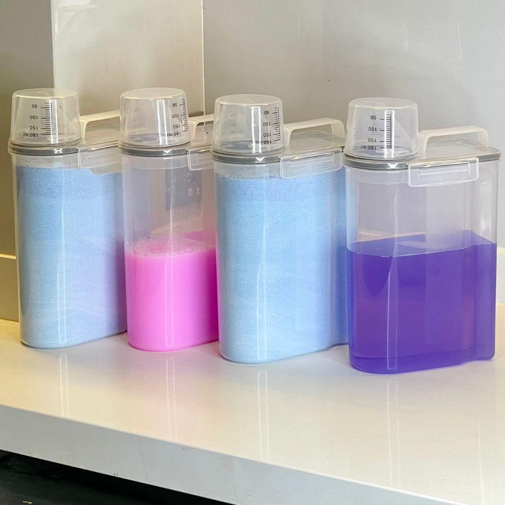 Kit 5 Potes Herméticos Porta Mantimento com Copo Medidor 2,5 Litros