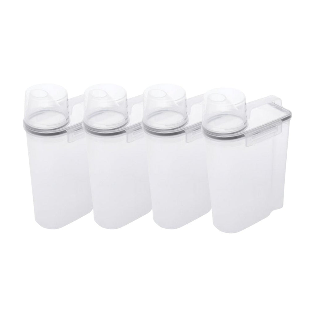 Kit 5 Potes Herméticos Porta Mantimento com Copo Medidor 2,5 Litros